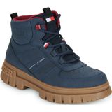 Tommy Hilfiger - Enkelboot - Imitatieleer - Zwart - Met Rits- en Vetersluiting