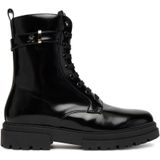 Tommy Hilfiger - Enkelboot - Imitatieleer - Zwart - Met Ritssluiting en Veters