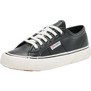 SUPERGA 2490 Veganistisch imitatieleer, veterschoenen voor volwassenen, zwart-wit ivoor, 42 EU, Zwart Wit Ivoor