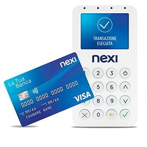 Nexi Mobile Pos Draagbare contactloze elektronische speler voor betalingen met geldautomaat, creditcard, prepaid, Apple Pay en Google Pay, digitale handtekening met Nexi Mobile App, BP-55