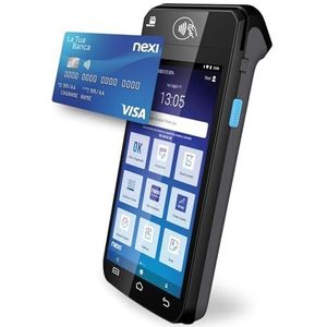 Nexi SmartPOS Mini met Zero Canon, draagbaar en contactloos, draagbare elektronische lezer voor betalingen met geldautomaat, creditcard, prepaid, Apple Pay en Google Pay