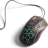 Celly, Hive Wired Mouse Sparco Line Ergonomische muis met honingraatpatroon, stille klik en regenboog-ledlampen, instelbare DPI-muis met kabel en eenvoudige installatie, plug & play met USB-A-aansluiting
