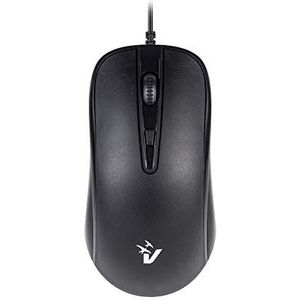 Vultech MOU-978 Optische USB-bekabelde muis met kabel, 1200 dpi instelbaar, 4 toetsen, voor pc, notebook, computer, zwart