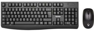 Vultech KM-821W toetsenbord Inclusief muis RF Draadloos QWERTY Italiaans Zwart