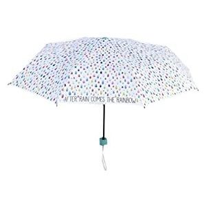 Legami Opvouwbare paraplu Ø 100 cm van polyester, frame van zwart staal, handvat van kunststof, licht, winddicht frame, inclusief etui, After Rain