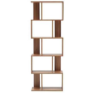 Rebecca Mobili Boekenkast 5 planken bruin eiken contemporary wood Study Living Room - 172,5 x 60 x 24,5 cm (H x B x D) - Art. KONING 6031