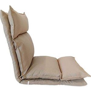 Rebecca Mobili Beige Futon fauteuil, metaal, polyester, kantelsteun voor woonkamer, veranda (kabeljauw. KONING (6196)