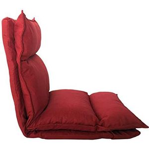 Rebecca Mobili Futon stoel, rode yoga-fauteuil, metaal en zacht suède, veranda loungesteun - 56 x 15 x 135 cm - Art. Koning 6199
