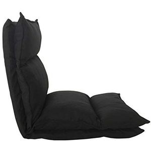 Rebecca Mobili Futon Fauteuil Vloer Fauteuil Zwart Metaal Suède Liggende Ruimtebesparende Woonkamer Veranda Huis (Cod. RE6200), 56 x 15 x 135 cm