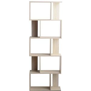 Rebecca Mobili MDF boekenkast, vloerplank, 5 gebleekte sparren planken, eigentijds design, kantoorruimte - afmetingen: 169 x 60 x 24 cm (HxBxD) - Art.RE6402