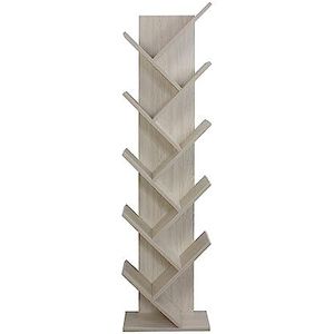 Rebecca Mobili Boekenkast met 10 planken in hout, gebleekt sparren, eigentijdse stijl, kantoor, woonkamer - afmetingen: 160 x 44,5 x 22 (HxBxD) - Art. KONING 6405