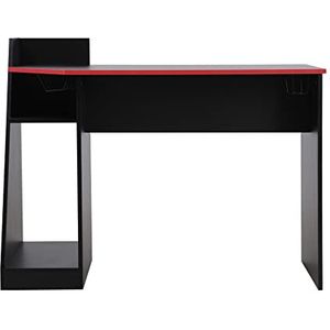 Rebecca Mobili Gaming tafel PC zwart rood modern met PC vak Gaming Studio afmetingen 85 x 110 x 50 cm - Art. RE6773