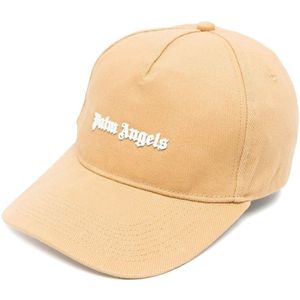 Palm Angels, Heren Classic Logo Cap Beige, Heren, Maat:ONE Size