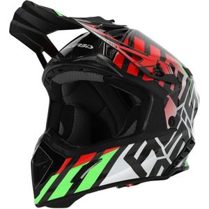 Acerbis - Steel Carbon - Crosshelm - Zwart Groen Rood