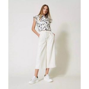 Twin-set - Loe - Cropped Broek - Leereffect - Witte Suiker