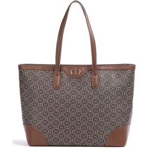 Twinset Floral T Shopper Tas , Brown , Dames , Maat: ONE Size