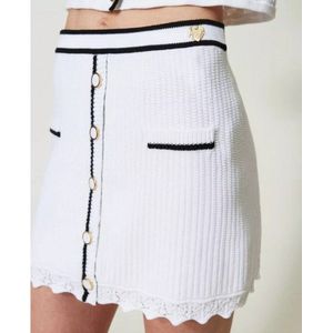 Twin-set - Fisherman's Rib Cotton - Miniskirt - Tweekleurig Star