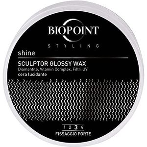 Biopoint Styling Sculptor Glossy Wax, haarwax met sterke fixatie, zonder resten, hydraterend en bleken, definieert en vormt het haar, 100 ml