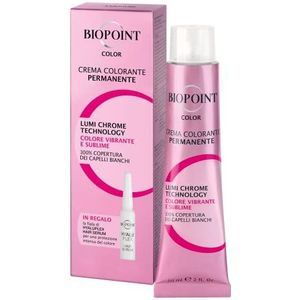 Biopoint Color Permanente Haarfarbe mit Hyaluplex Serum Ampulle, Haarfarbe mit Hyaluronsäure, nährt, spendet Feuchtigkeit und verleiht eine brillante und intensive Farbe, 60 ml