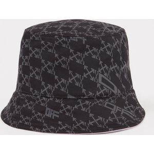 Off-White Warped bucket hoed - Zwart/ Grijs - Paars binnenin - One Size (58cm omtrek)