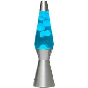 Lavalamp Raket - blauw met witte lava - 40 X 11 Cm - Glas/aluminium - I-total