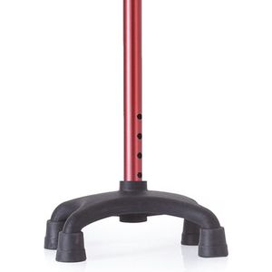 Moretti vierpoot wandelstok rood aluminium