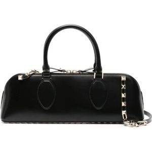 Valentino Garavani, Rockstud East-West Handtas Zwart, Dames, Maat:ONE Size