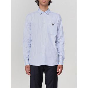 Valentino, Heren, Overhemden, Blauw, Maat: 3XS Katoen,