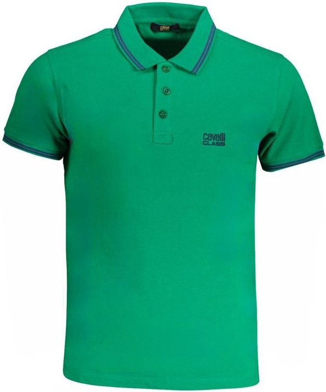 Cavalli Class - Polo - Groen - Katoen - Korte Mouwen