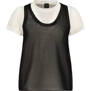 PINKO - Gebreide T-Shirt - Met Logo - Comfortabele Pasvorm