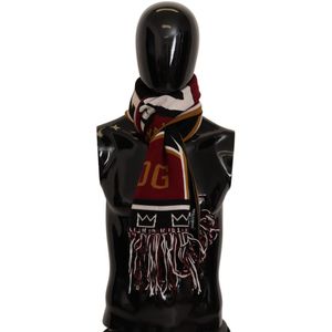 Dolce & Gabbana Men's Multicolor Wol Gebreide DG King Shawl Wrap Sjaal