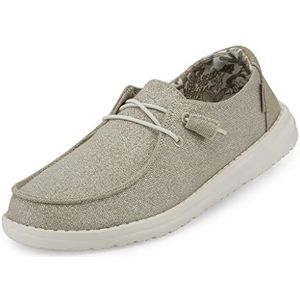 Hey Dude Dames Wendy Sox Moccasin, Stretch Sparkling Beige, 41 EU