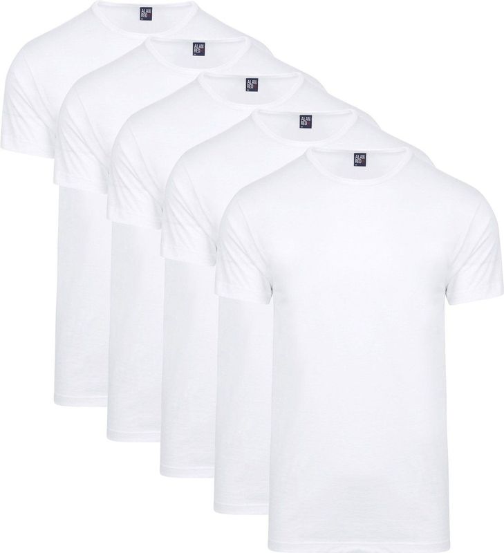 Alan Red - Derby - T-shirts - Wit - 100% Katoen - Giftbox 5-Pack