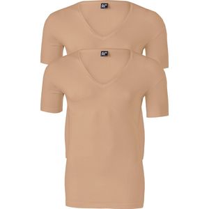 ALAN RED T-shirts no neck (2-pack) - diepe V-hals - beige