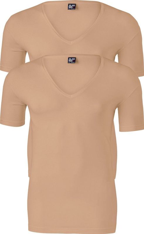 Alan Red - T-shirt - Beige - Katoen - 2-pack