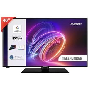 Telefunken TE40550G54V4DAZ LED 40 inch Smart TV Full HD 4K, DVB-T2, DVB-C, DVB-S2, HDR, WLAN, werkt met Google, Netflix, F-klasse