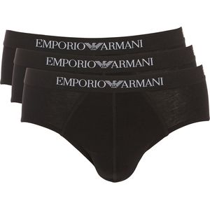 Emporio Armani - 110824 - Slips - 3 Eenheden - Katoen - Zwart