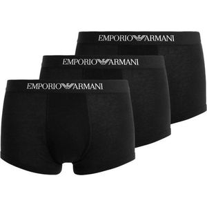 Emporio Armani heren Ondergoed 3-pack Trunk Pure Cotton , Nero/Nero/Nero, S