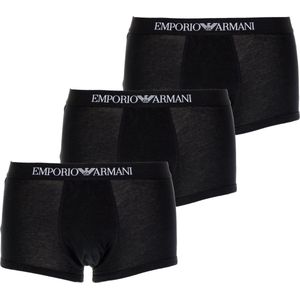Emporio Armani - Heren Onderbroeken 3-Pack Boxers Trunk Zwart - Zwart