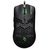 Noua Bullet Gaming-muis, bekabelde optische pixart 3360 tot 24000 dpi, 7 programmeerbare toetsen, inclusief software, ergonomische gaming-muis met honingraatschaal en siliconen skin
