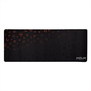 Noua Origin Gaming-muismat, XXL, 687 x 270 x 2 mm, comfortabele muismat met genaaide randen voor muis en gaming-toetsenbord, waterdicht met glad oppervlak, antislip rubberen onderkant, zwart