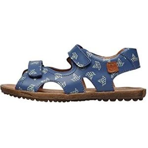 Naturino SKY-sandalen van nappaleer met bootprint, Lichtblauw, 21 EU