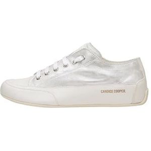Candice Cooper Rock S-sneakers van leer en suède, Wit Zilver, 36 EU