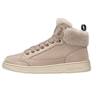 Candice Cooper, Schoenen, Dames, Bruin, 37 EU, Nubuck leather and shearling ankle sneakers Vela MID FUR