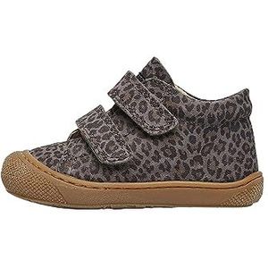 Naturino Cocoon VL-schoenen voor de eerste stappen van suède, luipaardpatroon, Antraciet, 20 EU