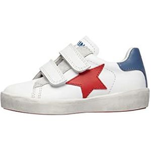 Naturino Annie VL-Sneaker met gespiegelde ster patch, Veelkleurig wit rood azuur, 37 EU
