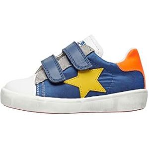 Naturino Annie VL-sneakers met gespiegelde ster patch, Wit Blauw, 20 EU