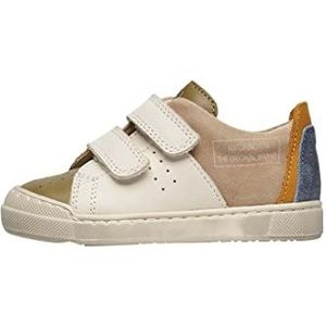 Naturino Trajan VL-sneakers van leer en suède met klittenbandsluiting, Taupe