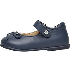 Naturino Balletballerine van leer met strik, Blauw, 20 EU