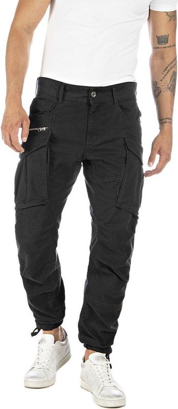Replay Heren Cargo Broek COMFORT COTTON TWILL comfort/relaxed Zwart Volwassenen
